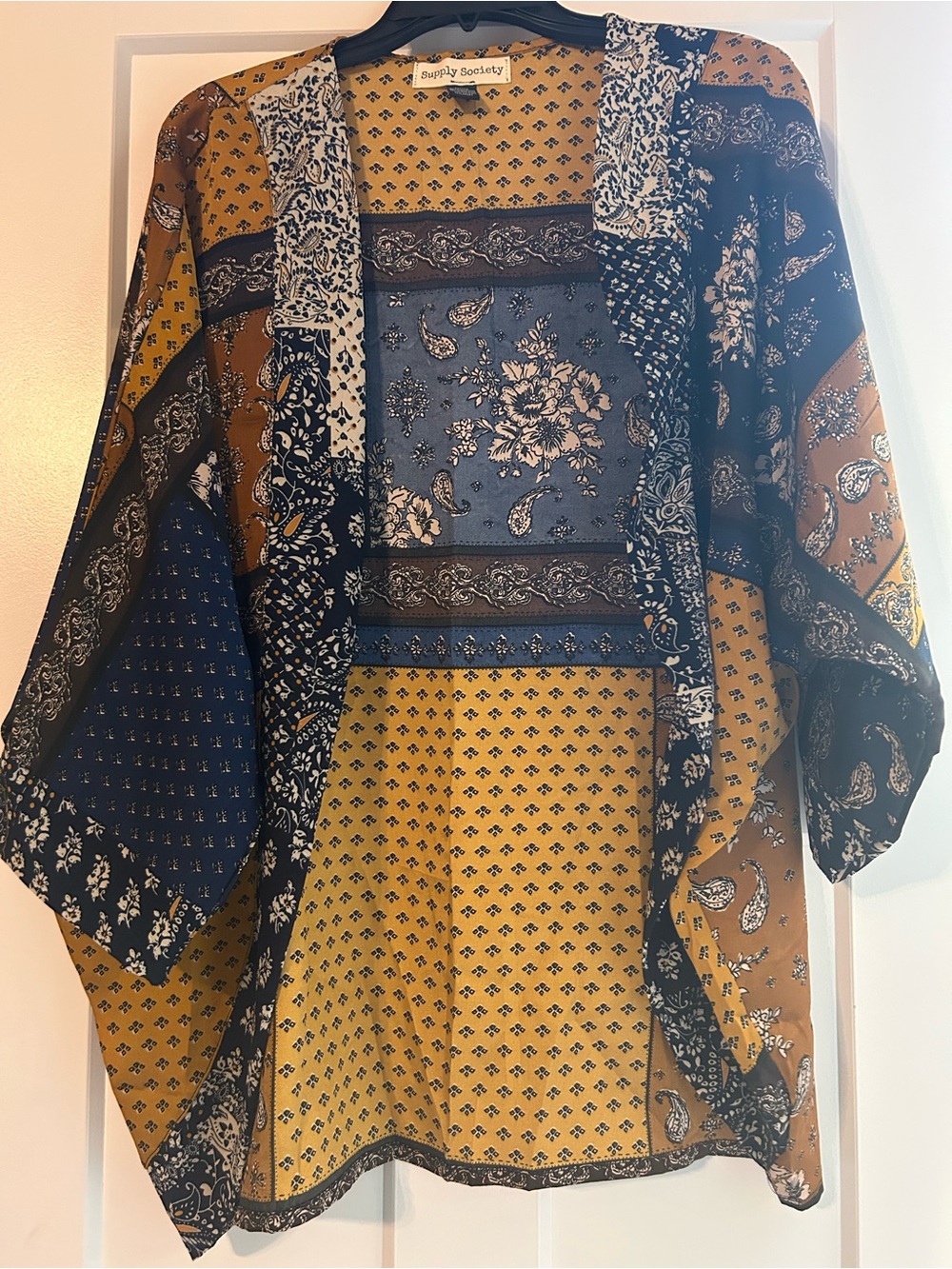 Supply Society bohemian patchwork floral kimono cardigan